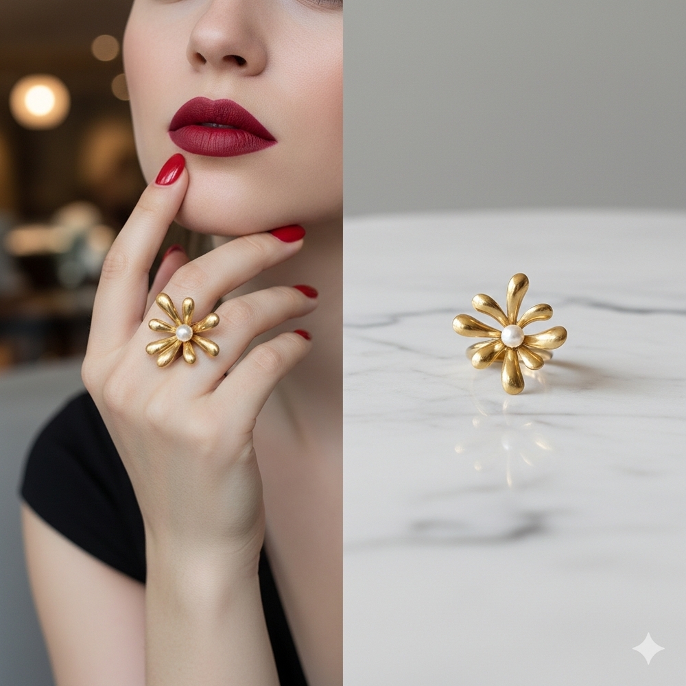 Stainless Steel Gold Ring